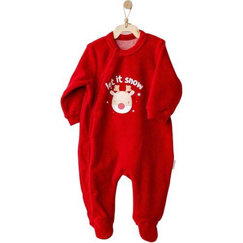 Andywawa Andywawa AC25332 Happy Newyear Kadife Bebek Tulum Red