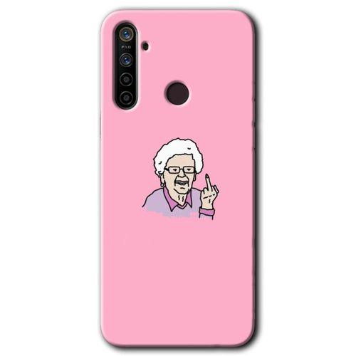 Realme 5i Kılıf Baskılı Kapak - Bad Grandmother + 5D Tam Kaplayan Cam