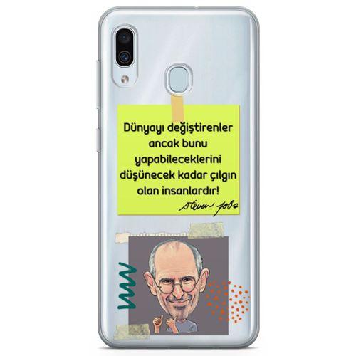 Samsung Galaxy A20 Kılıf Caps Steve Jobs Arka Kapak Koruma Desenli Full Koruyucu