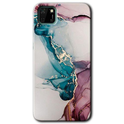 Huawei Y5P Kılıf HD Desen Baskılı Arka Kapak - Liquid Mermer + Kırılmaz Cam