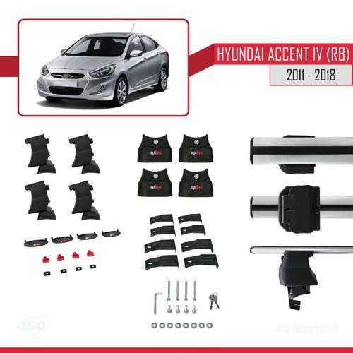 Hyundai Accent IV (RB) Sedan 2011-2018 Arası ile uyumlu ACE-4 Ara Atkı Tavan Barı GRİ