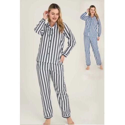 Freshness 4007 Kadın Uzun Kol Çizgili Gaffuriye Pijama Takımı
