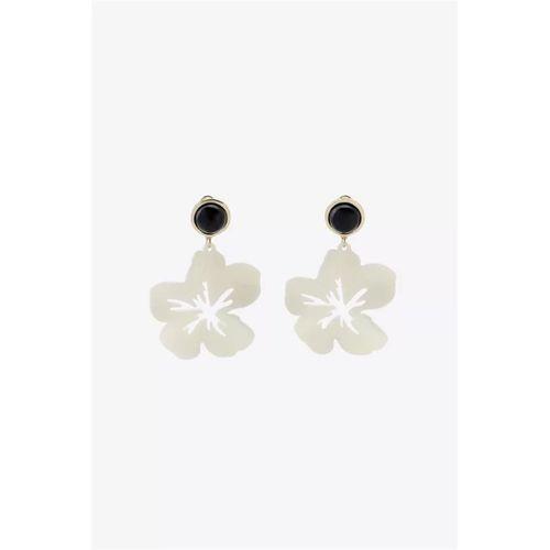 Çiçek Küpe - Krem