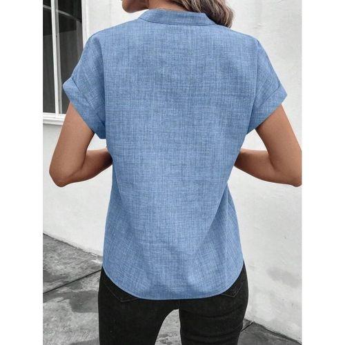 Kadın Kısa Kollu Hakim Yaka Sofya Bluz