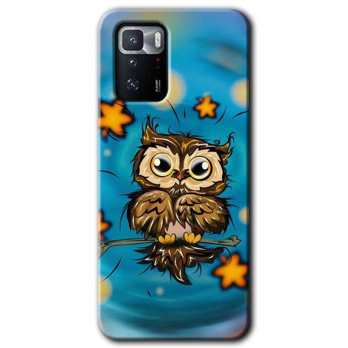 MRCİLETİSİM Poco x3 GT Kılıf HD Desen Baskılı Arka Kapak + Temperli Cam - Owl Bird Stars
