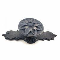 Antika Tarz Dekoratif Pirinç Çiçek Düğme - 29x70 Mm, Oksit