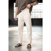 Pamuk Flamli Düz Paça Rahat Kalıp Jogger Erkek Pantolon - Beyaz