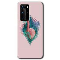 Huawei P40 Pro Kılıf HD Desen Baskılı Arka Kapak - Flamingo
