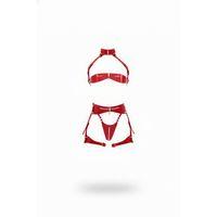 Kırmızı Göğüs Harness Parlak Deri Tokalı Vücut Takımı - Brf1405