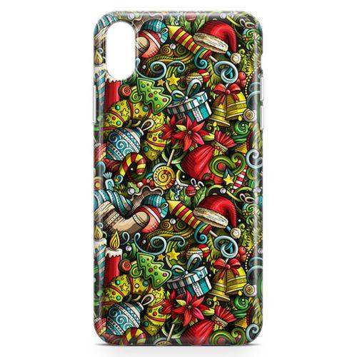 Apple iPhone XR Kılıf Yılbaşı Süsleri Doodle Arka Kapak Koruma Desenli Full Koruyucu