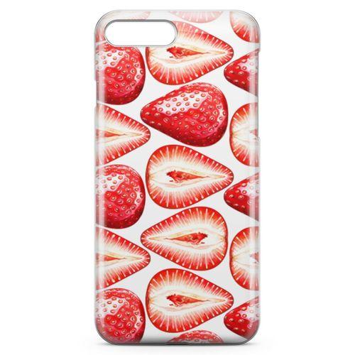 Apple iPhone 8 Plus Kılıf Çilek Aşkı Arka Kapak Koruma Desenli Full Koruyucu