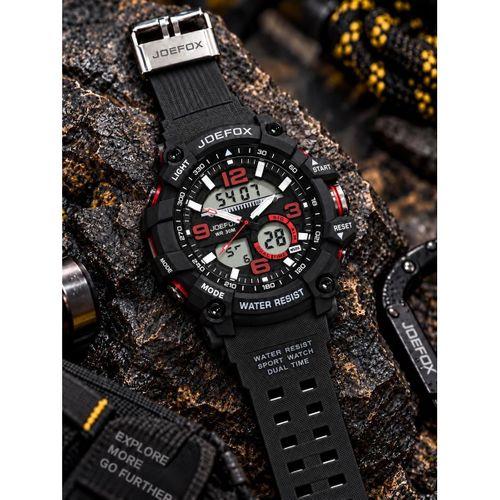 Joefox Digital Ve Analog 2 Yıl Garantili Kronmetre+Takvim+Alarm+Aydınlatma Erkek Kol Saati JOE.S4