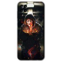 MRCİLETİSİM Samsung Galaxy A12 Kılıf HD Desen Baskılı Arka Kapak + Temperli Cam - V for Fire