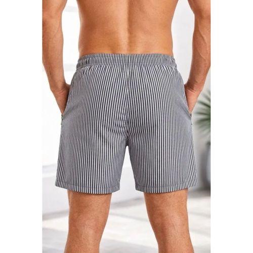 Erkek Deniz Şortu Fermuarlı Cepli File Astarlı Hızlı Kuruyan Premium - Siyah