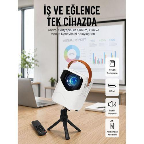 Projeksiyon Ev Sineması Bluetooth 4k Hd Kaliteli Görüntü Kumandalı