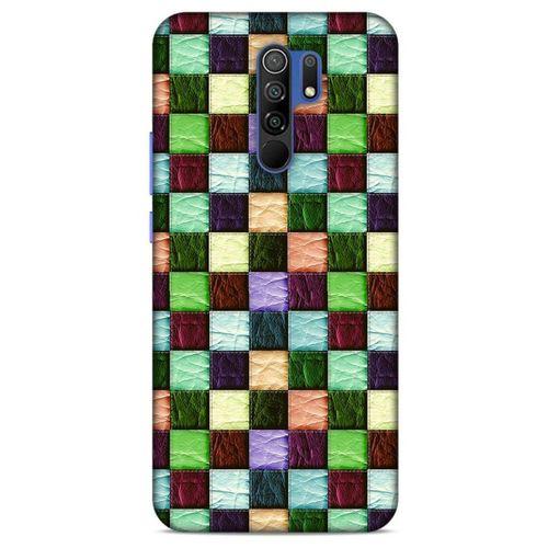 Xiaomi Redmi 9 Kılıf Patchwork (6) Silikon Kılıf Su Yeşili