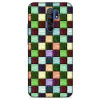 Xiaomi Redmi 9 Kılıf Patchwork (6) Silikon Kılıf Su Yeşili