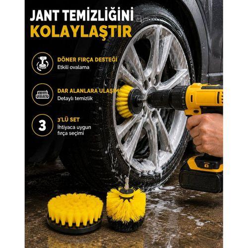 3 Parça Matkap Fırça Temizlik Seti – Her Yüzey İçin Güçlü Ve Pratik Çözüm Yeni Nesil