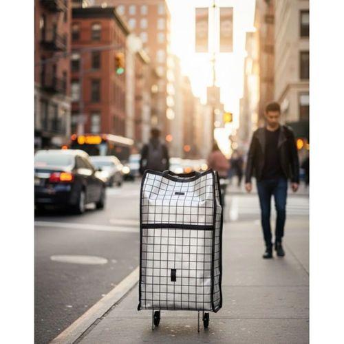 Katlanabilir Yapılı Çok Amaçlı Tekerlekli Alışveriş Çantası