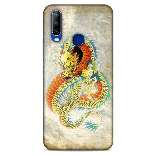 General Mobile GM 10 Kılıf Dragons (21) Koruyucu Kapak Ejderha Dövme Sarı