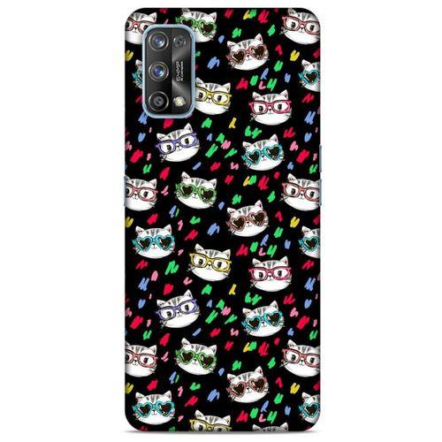 Lopard Oppo Realme 7 Pro Uyumlu Kılıf Kediler (26) Tpu Silikon Kılıf Karışık Renkli