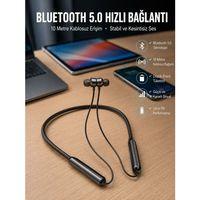 Dijital Göstergeli Kulak İçi Kablosuz Bluetooth Kulaklık Boyun Bantlı Yeni Nesil