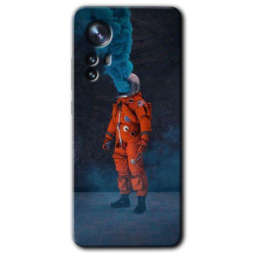 Xiaomi Mi 12 Kılıf HD Desen Baskılı Arka Kapak - Smoke Astronot