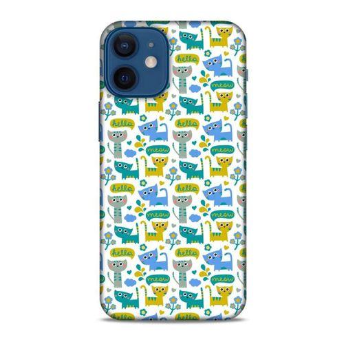 Lopard Apple iPhone 12 Mini Uyumlu Kılıf Kediler (39) Liquid Crystal Kılıf Minnoş