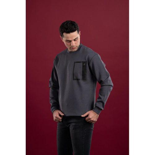 OVERSİZE BASKILI PAMUKLU ERKEK SPOR SWEATSHİRT