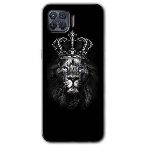 Oppo Reno 4 Lite Kılıf HD Desen Baskılı Arka Kapak - King Lion