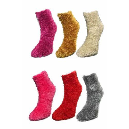 6 Adet Dikişsiz Tüylü Sıcak Tutan Ev Çorabı