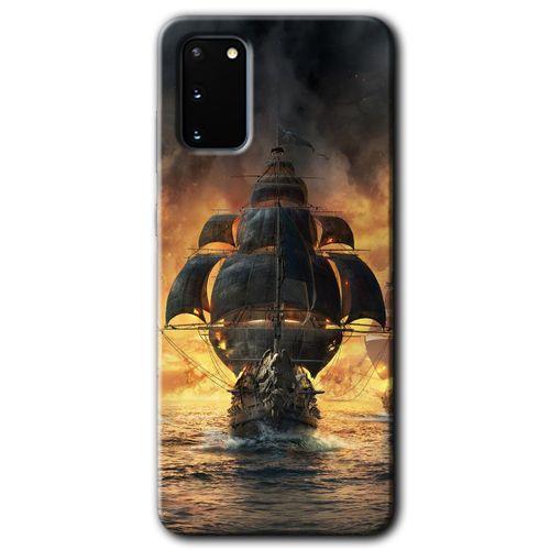 Galaxy S20 Kılıf HD Desen Baskılı Arka Kapak - Siyah İnci + Kırılmaz Cam