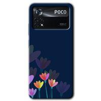 Poco x4 Pro Kılıf HD Desen Baskılı Arka Kapak + Temperli Cam - Çizim Çiçekleri