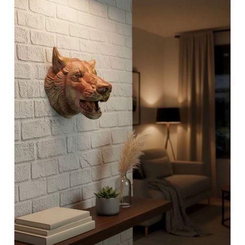 Gold Kurt Duvar Aksesuarı Asılabilir 3d Dekoratif Heykel 25x19 Cm