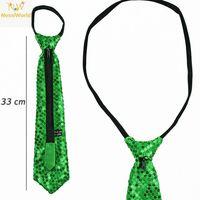 Yeşil Renk Pul Payetli Işıltılı Parti Kravatı 33 cm