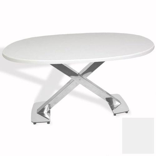 Dockers İks Masa Kromnikel Oval (94x146 - Werzalit, Allzalit yada Wermodin Tabla) - Beyaz
