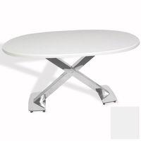 Dockers İks Masa Kromnikel Oval (94x146 - Werzalit, Allzalit yada Wermodin Tabla) - Beyaz