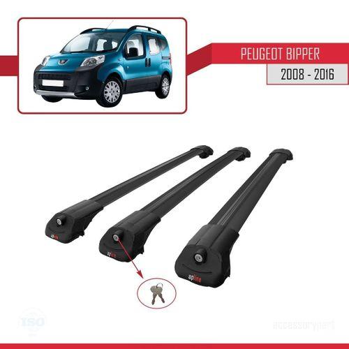 Peugeot Bipper 2008-2016 Arası ile uyumlu ACE-1 Ara Atkı Tavan Barı SİYAH 3 ADET BAR