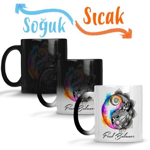 Ying Yang 01 Sihirli Kupa Bardak Porselen