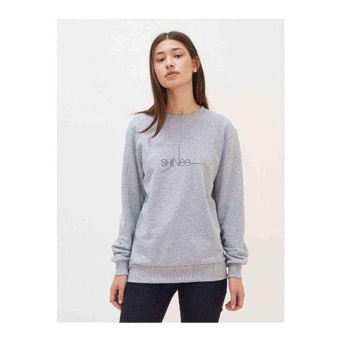 Shinee Logo Baskılı Gri Kadın Sweatshirt