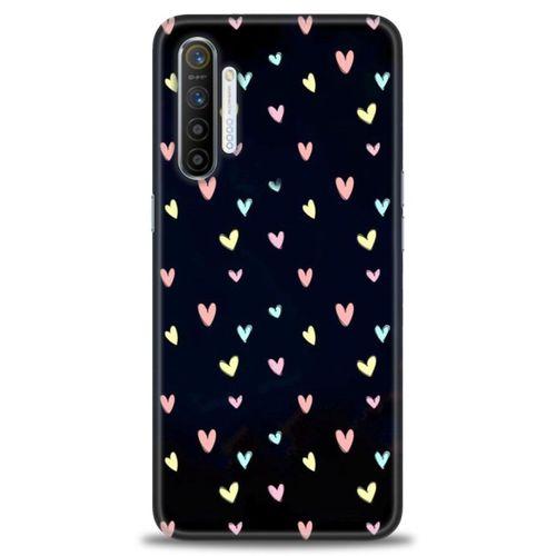 Realme XT Kılıf HD Baskılı Kılıf - Mini Mini Kalpler + Tam Ekran Koruyucu