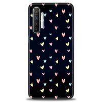 Realme XT Kılıf HD Baskılı Kılıf - Mini Mini Kalpler + Tam Ekran Koruyucu