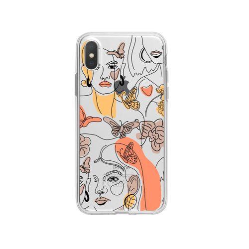 iPhone X Women Line Style Lens Korumalı Şeffaf Telefon Kılıfı