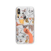 iPhone X Women Line Style Lens Korumalı Şeffaf Telefon Kılıfı