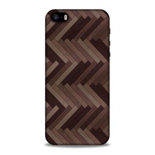 Lopard Apple Iphone 5S Uyumlu Kılıf Wood'X (33) Hybrid Kılıf Baskılı