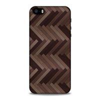 Lopard Apple Iphone 5S Uyumlu Kılıf Wood'X (33) Hybrid Kılıf Baskılı