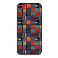 Apple iPhone SE 2020 Kılıf Patchwork (16) Kalın Kılıf Turuncu Mavi