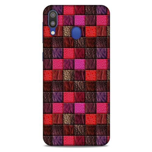 Samsung Galaxy M20 Kılıf Patchwork (22) Tam Koruma Kılıfı Fuşya Bordo