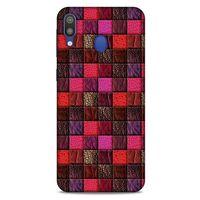 Samsung Galaxy M20 Kılıf Patchwork (22) Tam Koruma Kılıfı Fuşya Bordo