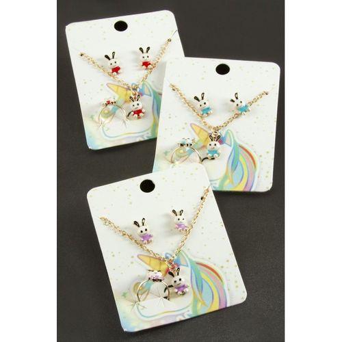 Tavşan Mineli Set Kolye